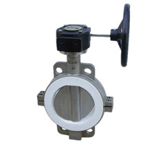 蝸輪對夾式襯氟蝶閥