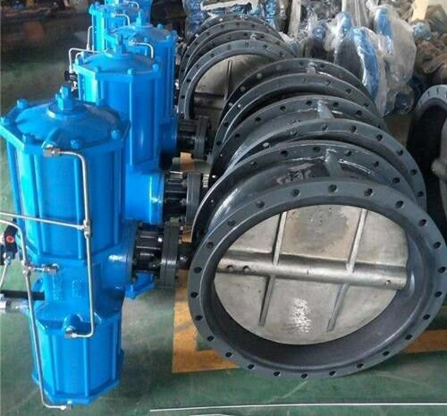 攪拌（bàn）站氣動雙（shuāng）法蘭水泥蝶閥