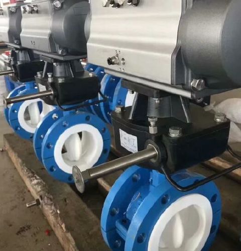 氣動法（fǎ）蘭襯氟蝶閥（fá）