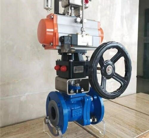 氣動(dòng)帶(dài)手動襯氟球閥 氣動帶手動襯(chèn)氟球閥