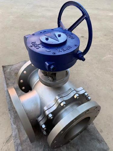 蝸輪不鏽鋼三通球閥